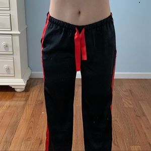 Black tapered LF silk pants